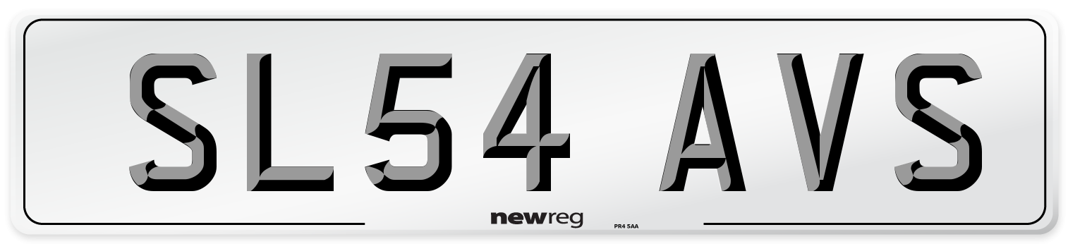 SL54 AVS Number Plate from New Reg